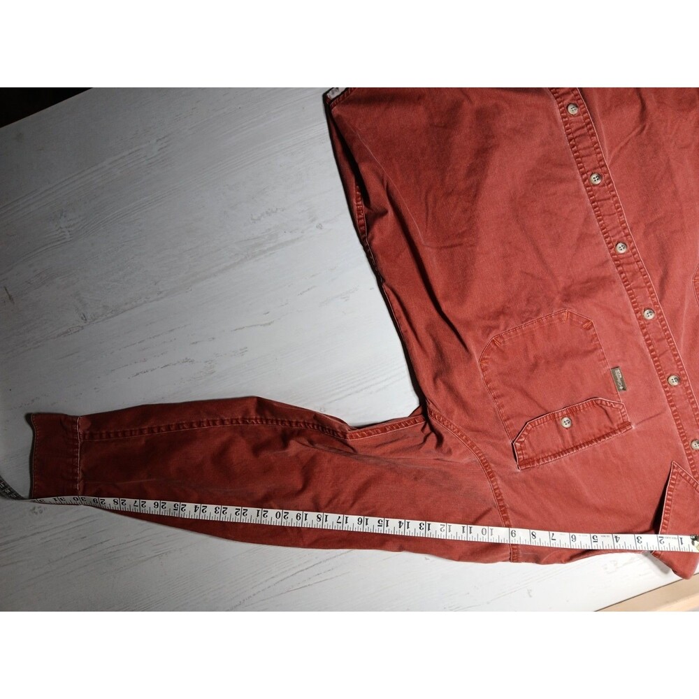 Columbia XCO short-sleeved cotton shirt mens size Large Burnt Orange Rust Color - Picture 15 of 16